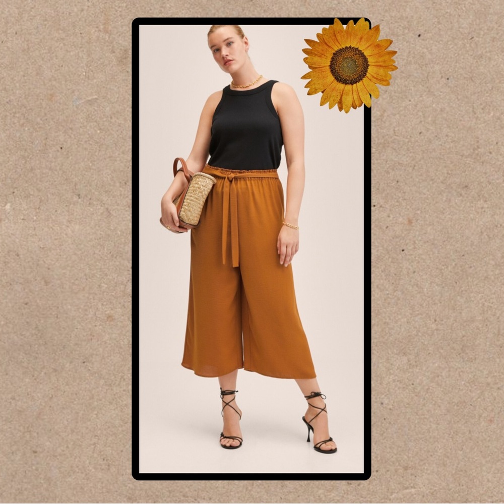Mango Plus size orange culottes. Size 20.
